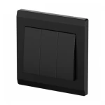 مفتاح كهرباء ثلاثي 10 امبير، مقاس 7×7 سم، لون اسود، براند أي بي بي