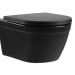 مرحاض معلق اسود مطفي دائري مقاس 58×41×33.5 سم  تصميم اثوس 