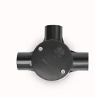 علبة قسام كهرباء دائرية UPVC صلب، 3 اطراف، مقاس 25 مم، لون اسود | المنار