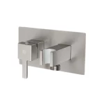 Bidet Spray Mixer Equipped with Hot Water Check Valve, Dimensions 16.8×8×13.2 cm, Matt Nickel Color, Pressure 15 Bar