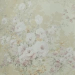 Floral Wallpaper, Vinyl Sheath, Length 15.6m, Width 106cm, Beige with yellow color  