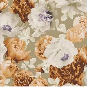 Belgian Floral Wallpaper Size 10m x 0.53m, Beige Color | Abyat Company