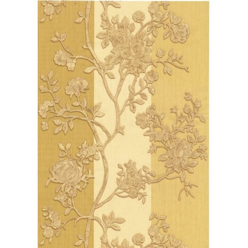 Floral Italian Paper Brown with Golden Color, Size 10m×0.70m, Model 12015 | Balbaid Decor Company