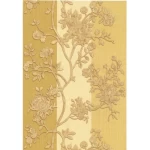 Floral Italian Paper Brown with Golden Color, Size 10m×0.70m, Model 12015