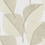 Leaf-patterned wall covering, beige, length 10m, width 0.53 m, model 73244