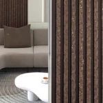 تكسيات جدارية خشب بني، عرض 20 سم، سماكة 120 ملم