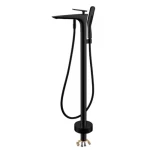 Automatic Freestanding Bathtub Mixer With Modern Handle, Matte black