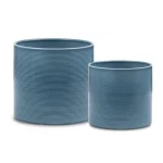 Ceramic plant pot size 19x18 cm Blue color