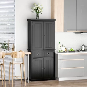 Kitchen Buffet and Storage Cabinet 185×76×40 cm Black Color | Revvvd Factory