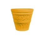 حوض زرع بلاستيك بيضاوي وسط الزامل مصنوع من  البولي ايثلين اللون  اصفر