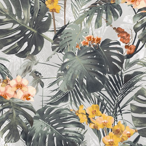 Wallpaper Leaves Design 1.005x53 cm, Yellow Color | Abyat Company