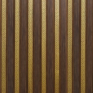 Synthetic Wood Alternative Panels 290x12 cm, Striped Brown with Gold | WDGLXC017