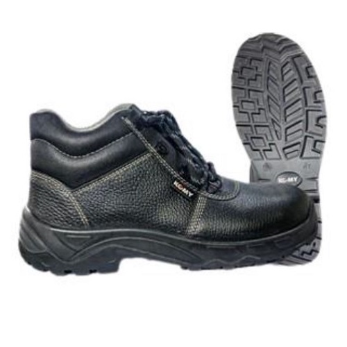 Safety Shoes Split Cowhide Size 40 Black Gray Stitching | KO