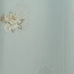 Floral wallpaper, vinyl wrap, length 15.6 m, width 106 cm, yellow with green and grey