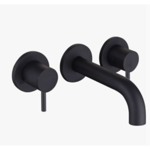 Concealed Wall Washbasin Mixer Matt Black Color | Saudi Ceramics
