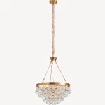 Crystal Chandelier Stylish Design, 32 cm Height, Size 58x58 cm, Copper Color