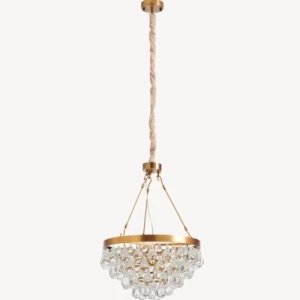 ثريا كريستال تصميم حديث ارتفاع 32 سم مقاس 58×58 سم لون نحاسي | شركة ابيات