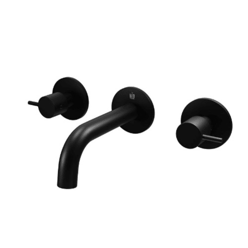 Frameless Wall Mounted Washbasin Mixer 1460g Matte Black | Hatch Company