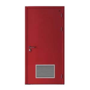 Fire Door SF/SD Single Leaf 1950×900 mm Galvanized Steel Red with Bottom Louver | SFFECO