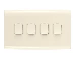 Electrical light switch 4 gang 10 Amp ALF Alfanar Size 14 × 7 cm Color Beige 