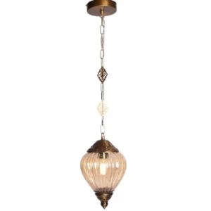 Single Ceiling Hanging Pendant 37×20 cm Copper Color, 60 cm Wire | Matkel Store