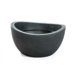 Plastic plant pot Dark gray color
