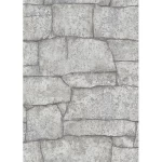 ورق حائط الماني حجري مقاس 10 م× 0.53 م، لون رمادي شاحب، موديل 1029714 