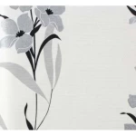 British Floral Wall Decoration Size 10m x 0.53m, Grey Color, Model 32437