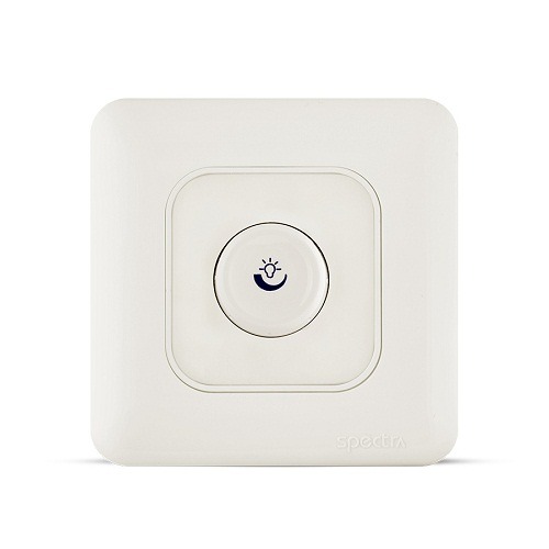 Rotary Dimmer 1000W, 220V, 1 Gang, 1 Way, White, 7x7 cm | Spectra