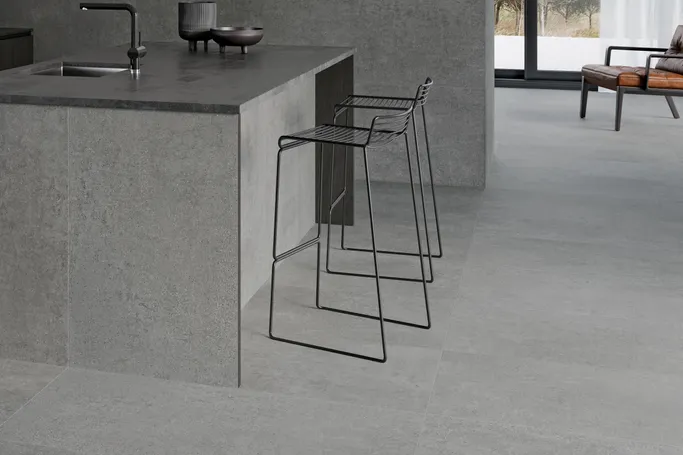 Porcelain Floor Tiles 120x120 cm, Grey Color, Bravel Model | Abyat Company