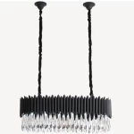 Modern Crystal Chandelier Luxury Design, Black Color, Dimensions 85x85x27 cm