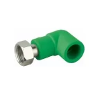 PPR 90° Elbow With Union Size 20 mmx1 inch, Green Color | Cosmoplast