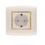 فيش شوكو  مع سدادات حماية 16 أمبير الفنار موديل أمنية المقاس  7x7 اللون ذهبى بحلقة ذهبى