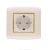 schuko socket With shutter 1 gang 16 Amp Alfanar Model  Omnia Size 7x7 Colour Gold with Gold Ring