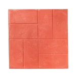 Concrete Floor Panels Interlocking Squares Design, Size 40x40x4 cm, Light Red Color | Al Sarif Company