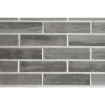 Processed clay panels brick style, Vambee bricks, size 60x240 mm, gray color, model A-221231.