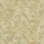 American Wallpaper Dark Beige Color leaf-Patterned Design, Size 10mx0.53m, Model TB4284