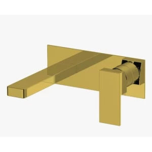 Concealed Wall Washbasin Mixer Gold Color | Saudi Ceramics
