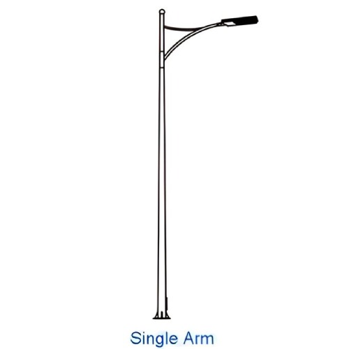 Octagonal Street Lighting Poles 8m Length 4mm Thickness Single Arm L Shape Anchor Bolt 800mm | Matkel Store