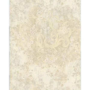 Italian Wallpaper Floral Design Light Beige, Size 10mx0.73m, Model 57107 | Balbaid Decor Company