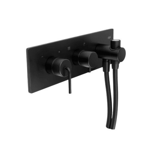 Two Way Concealed Movable Shower Mixer 11×3.49×11 cm Matte Black | Hatch Company