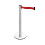 حاجز تنظيمي عمود كروم ارتفاع 150 سم، طول العمود 98 سم،قطر القاعدة 32 سم