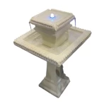 Ceramic fountain with lighting, beige color, dimensions 81x45x45 cm