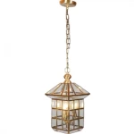 Outdoor Hanging Lighting Lantern, Copper Color, Height 50 cm, Width 25 cm