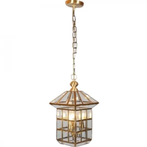 Outdoor Hanging Lighting Lantern Copper Color, Height 50 cm, Width 25 cm | Matkel Store