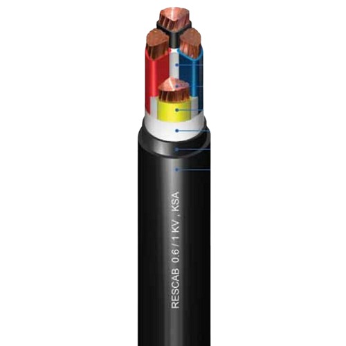 CU/XLPE/PVC Stranded Copper Power Cable 4 Core 300mm2 0.6/1kV 250m | RESCAB
