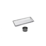 صفاية لتصريف المياة، شكل مستطيل، ابعاد 30×10 سم، لون كروم