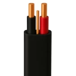 2.5mm 2 Core Solid Copper Flat Cable with Earth Conductor, 300/500V, PVC 85°C Insulation, Black Color, 50 meter | Saudi Cable Company