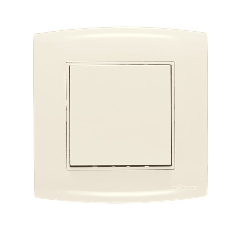 Wide Electrical Light Switch 1 Gang 10 Amp 7×7 cm Beige | ALF Alfanar Al Fanar