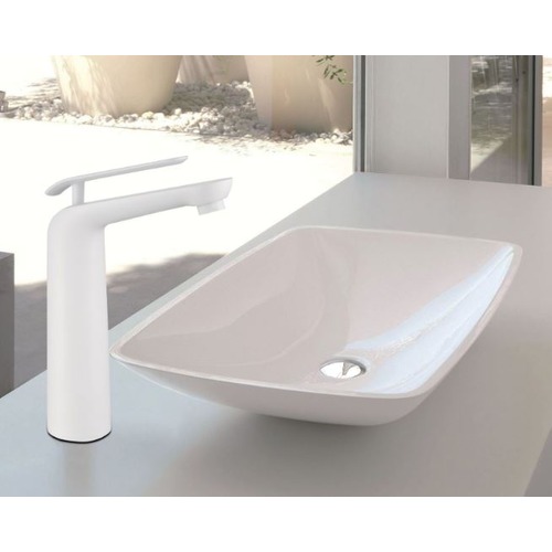 Washbasin Faucet Long White Color | Algafary Sanitary ware